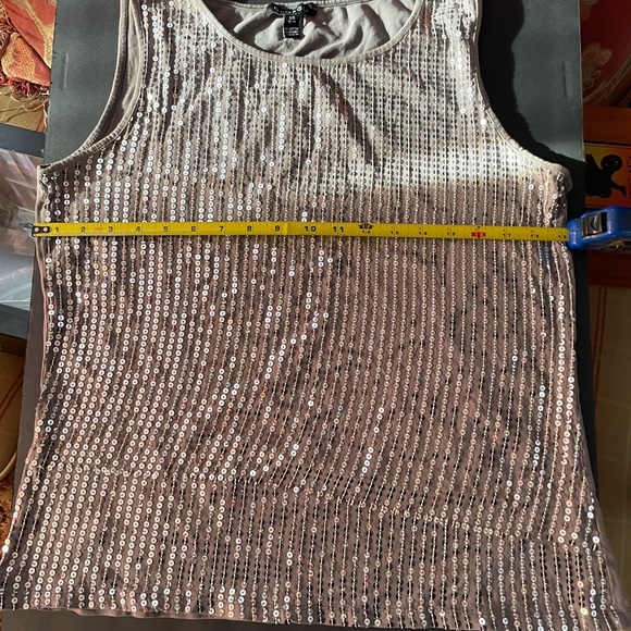 George Silver Sequin Tank Top - Picture 6 of 7